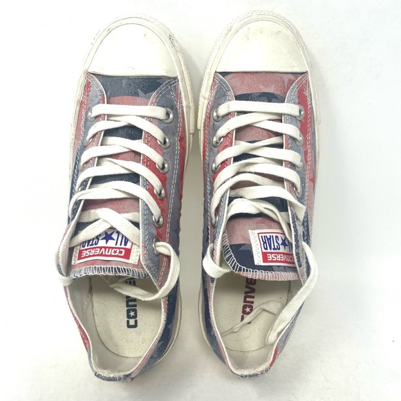 Converse Chuck Taylor All Star Sneaker Low Top White Red Womens 6.5 - Picture 6 of 7